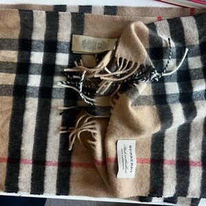 Burberry Tan and Black Cashmere Scarf